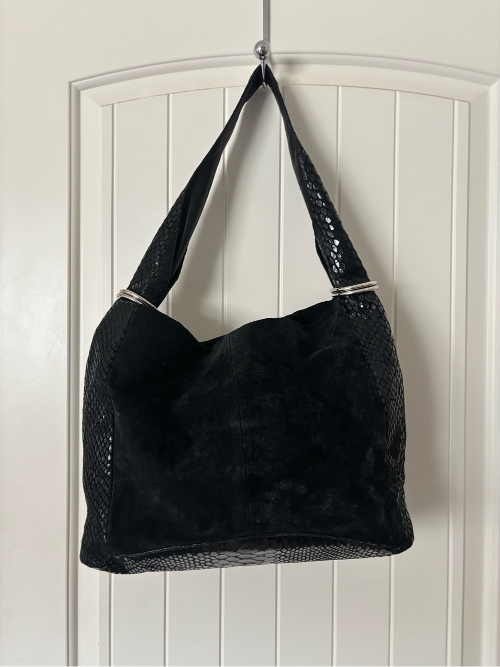 Miss Mak Vintage Black Genuine Leather Hobo Bag Montreal Y2K